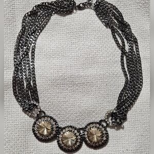 Faux Citrine Rhinestone Necklace